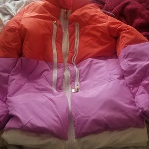 This is a multi colored winter coat